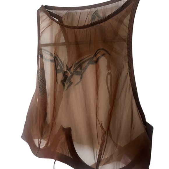 Savage x Fenty Tattooed Tricot High-Neck Bra - 32D (Sold Out!) - Picture 8 of 9